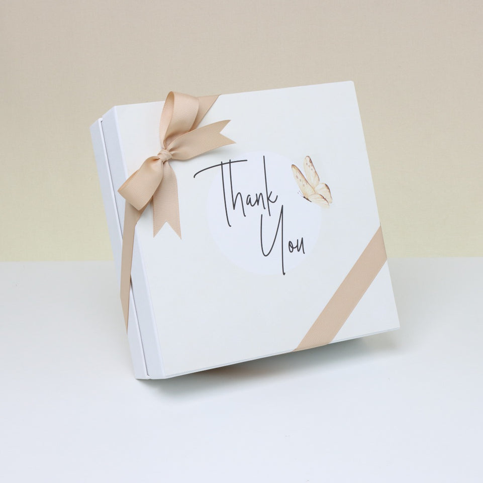 "Thank you" butterfly designed premium chocolate one layer hard box