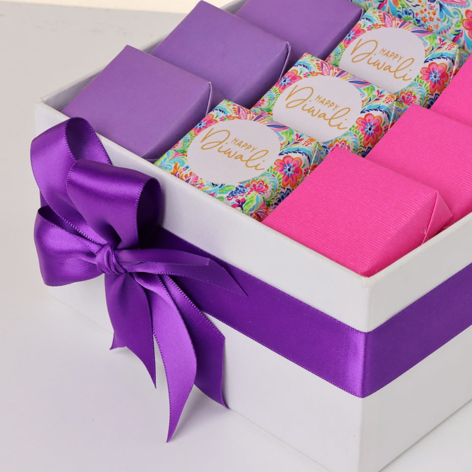 Happy diwali floral pattern designed premium chocolate small hamper