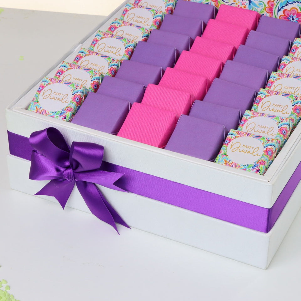 Happy diwali floral pattern designed premium chocolate large hamper