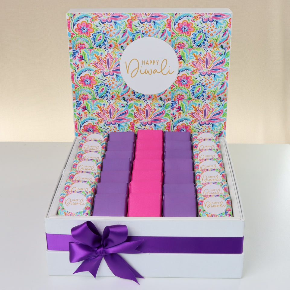 Happy diwali floral pattern designed premium chocolate large hamper