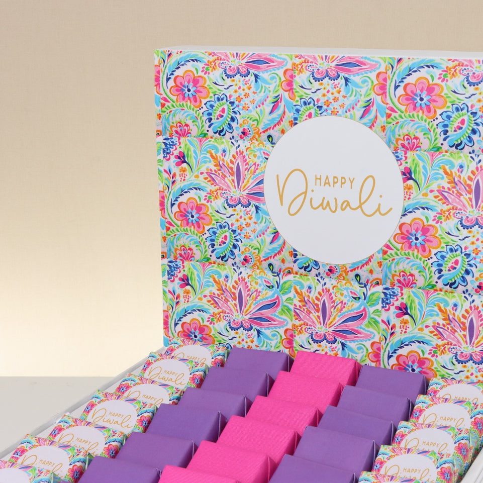 Happy diwali floral pattern designed premium chocolate large hamper