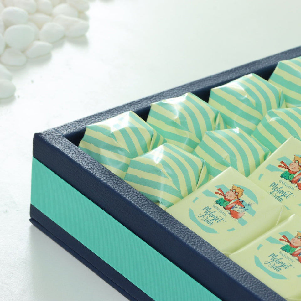 Baby little prince designed personalized premium chocolate large leather tray