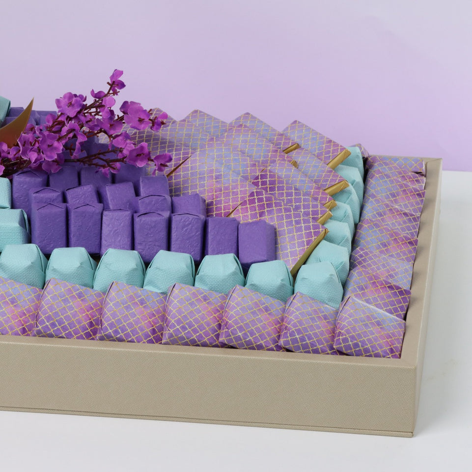 Ramadan eid elegant chocolate leather tray