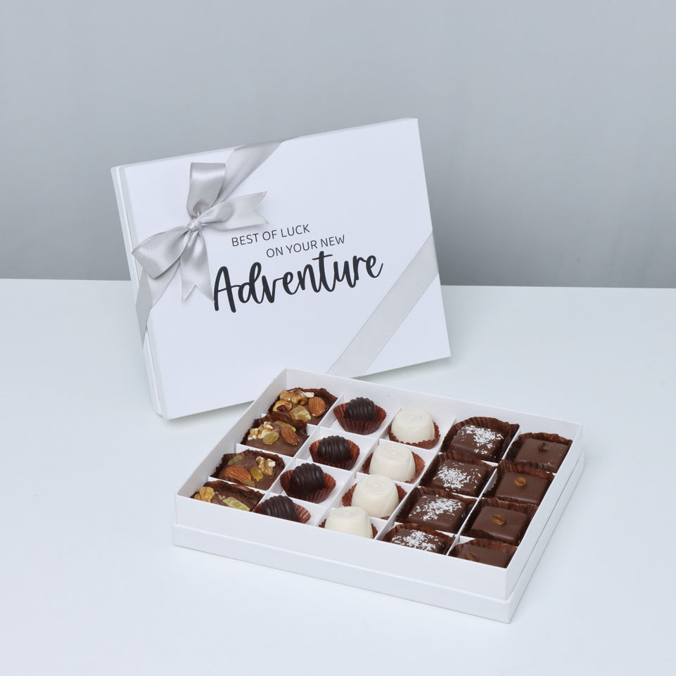 Good luck on your new adventure designed 20-piece premium chocolate hard box