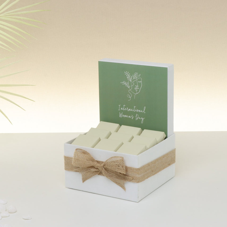 International women's day minimalist design premium chocolate small hamper