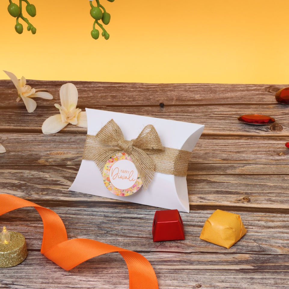 Set of 20 Happy Diwali floral designed premium chocolate pillow soft box