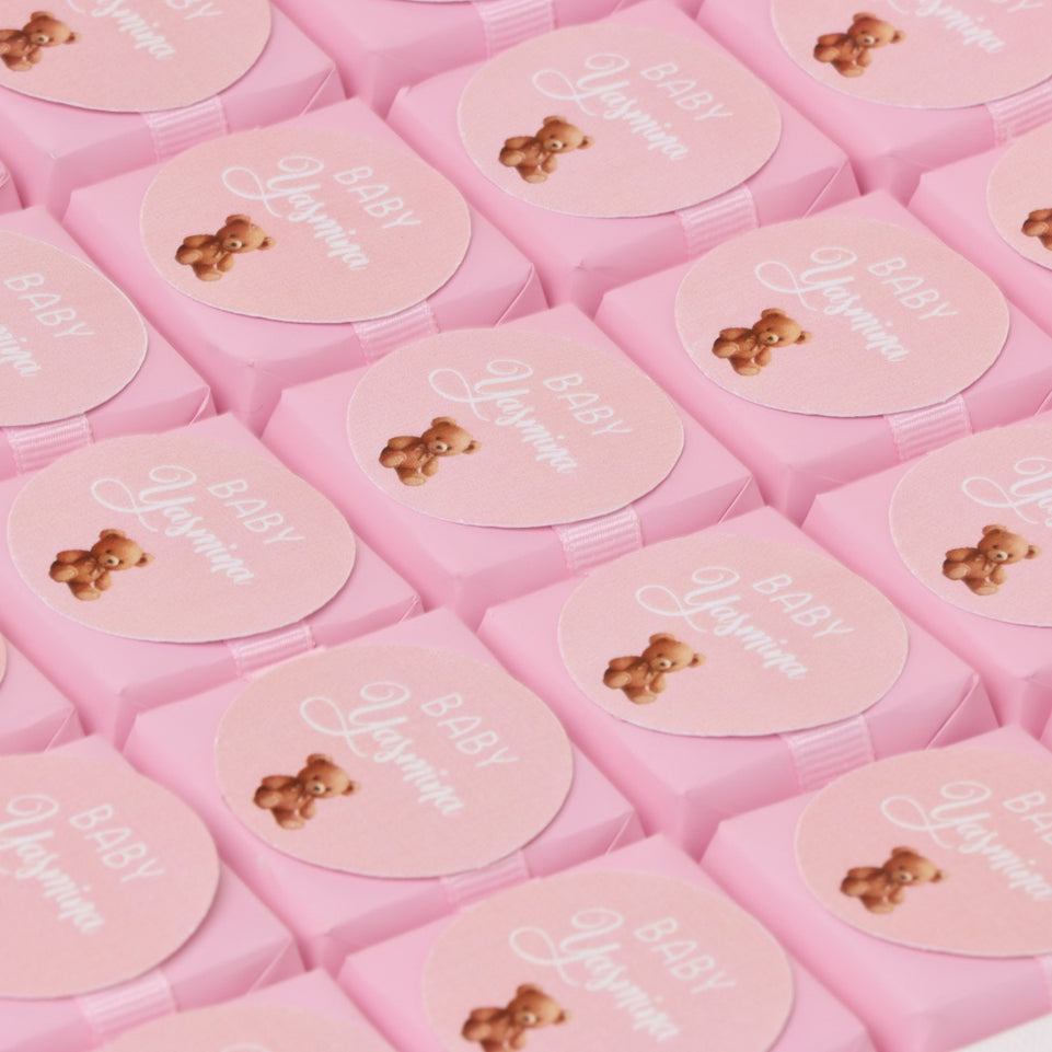 Baby girl teddy designed personalized chocolate large hamper