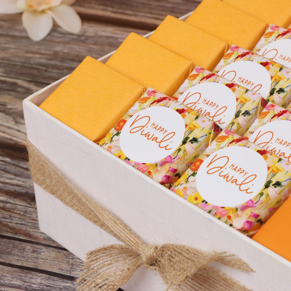 Happy diwali floral designed premium chocolate medium hamper