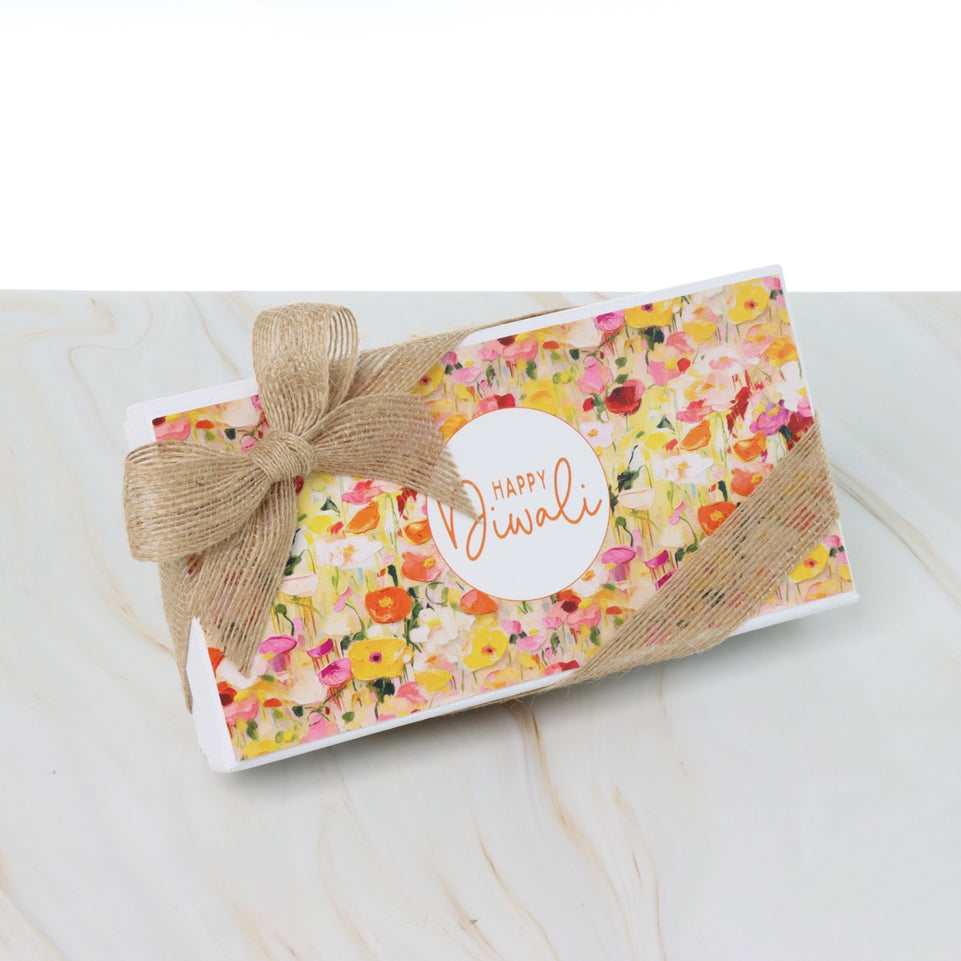 Set of 6 Happy Diwali floral designed 8-piece premium chocolate hard box