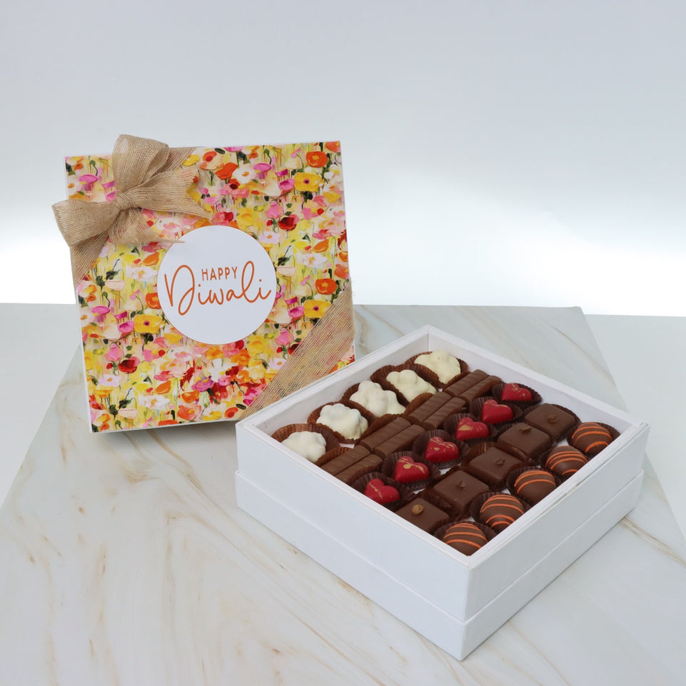 Happy Diwali floral designed premium chocolate hard box