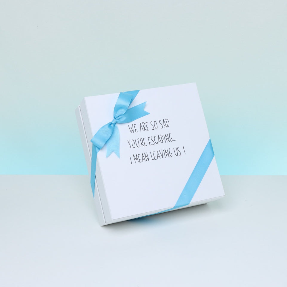 We're so sad you're escaping designed 2-layer premium chocolate hard box