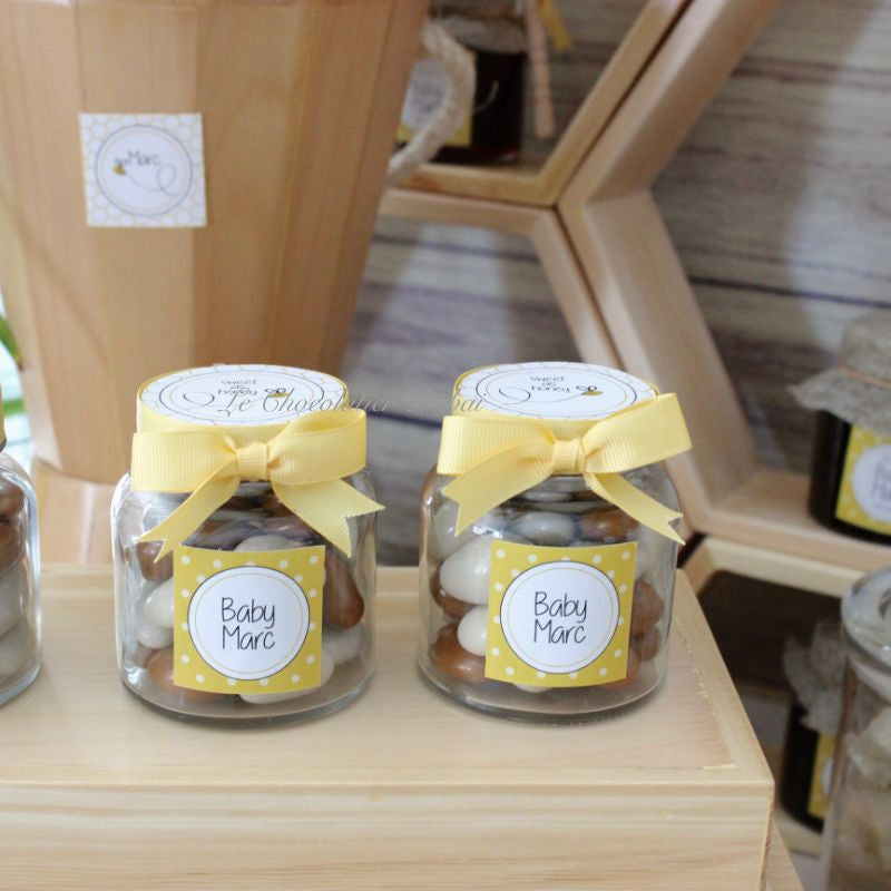 Luxury rustic honey bee theme decorated chocolate & giveaway dessert table