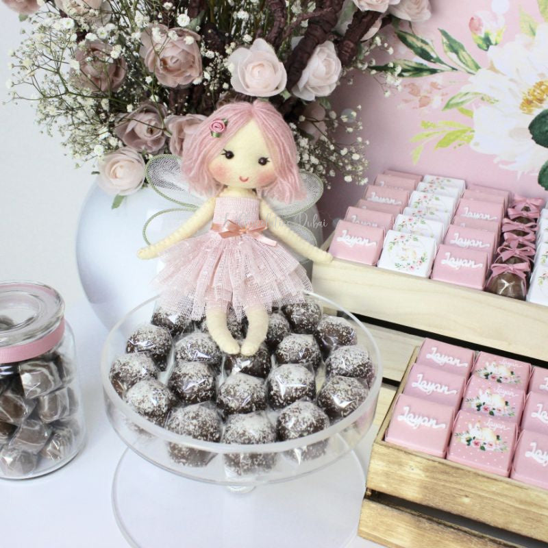 Bunny floral chocolate baby girl wood stand for rent