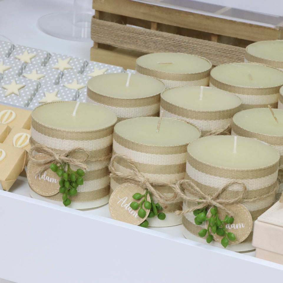 Baby boy rustic hot air balloon theme decorated chocolate arrangement stand for rent