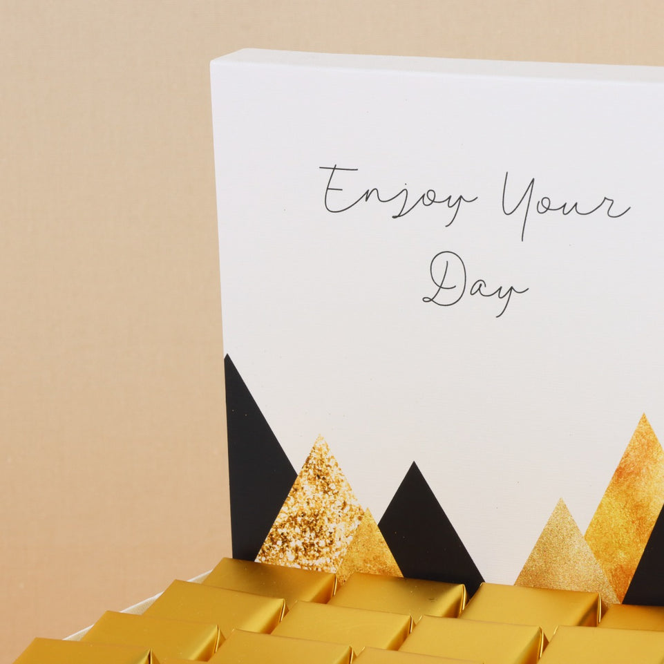 Enjoy your day geometric designed premium chocolate medium hamper
