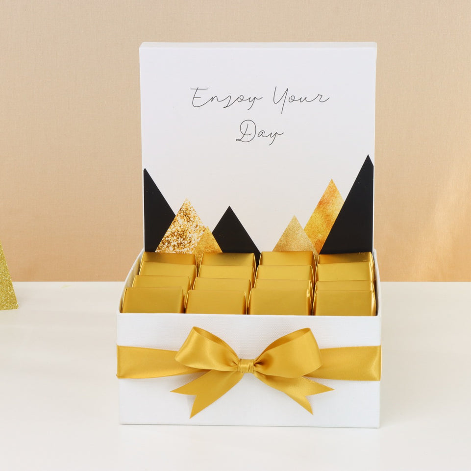 Enjoy your day geometric designed premium chocolate medium hamper