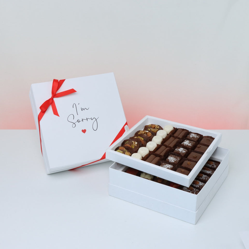 I'm sorry minimalist designed 2-layer chocolate hard box