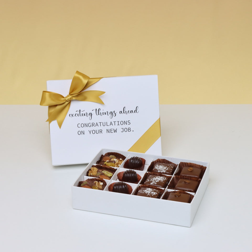 Congratulations on your new job 12piece premium chocolate hard box