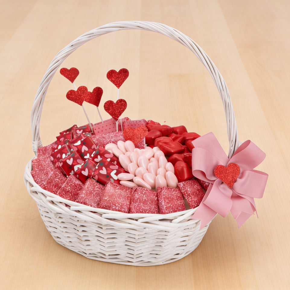 Valentine's designed & decorated chocolate large basket