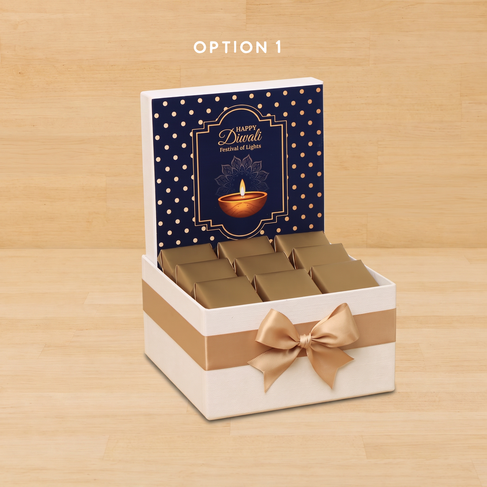 Happy Diwali festival of lights designed premium chocolate small hamper