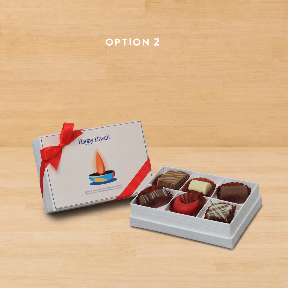 Set of 8 Happy Diwali Candle designed premium chocolate 6P hard box