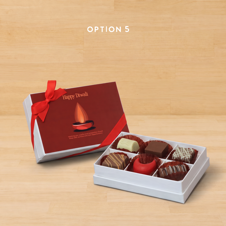 Set of 8 Happy Diwali Candle designed premium chocolate 6P hard box