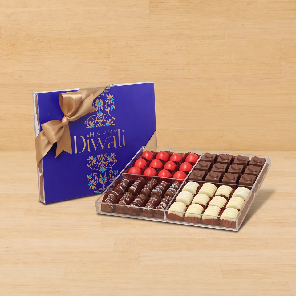 Happy Diwali festive design premium chocolate gift acrylic box