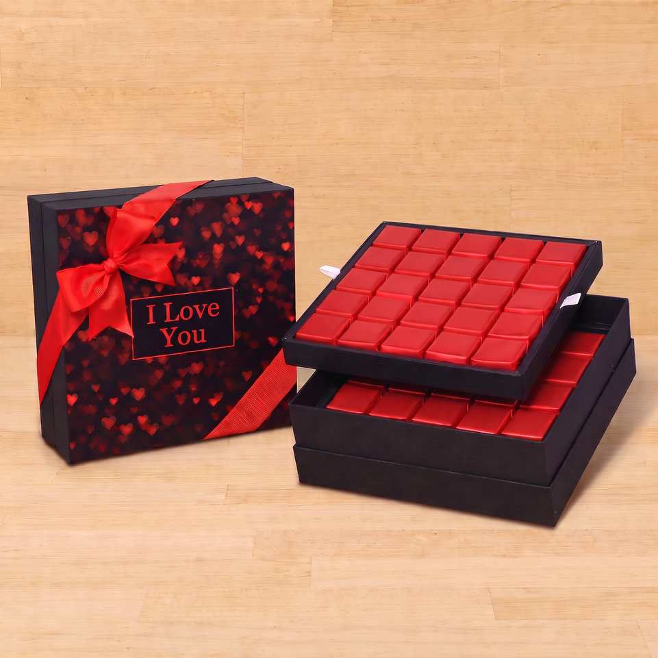I love you heart designed 2-layer premium chocolate gift box