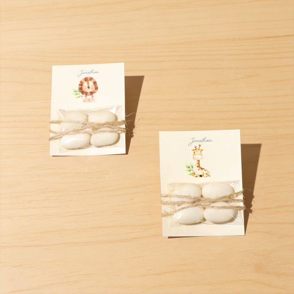 Set of 20 Baby boy almond dragees card
