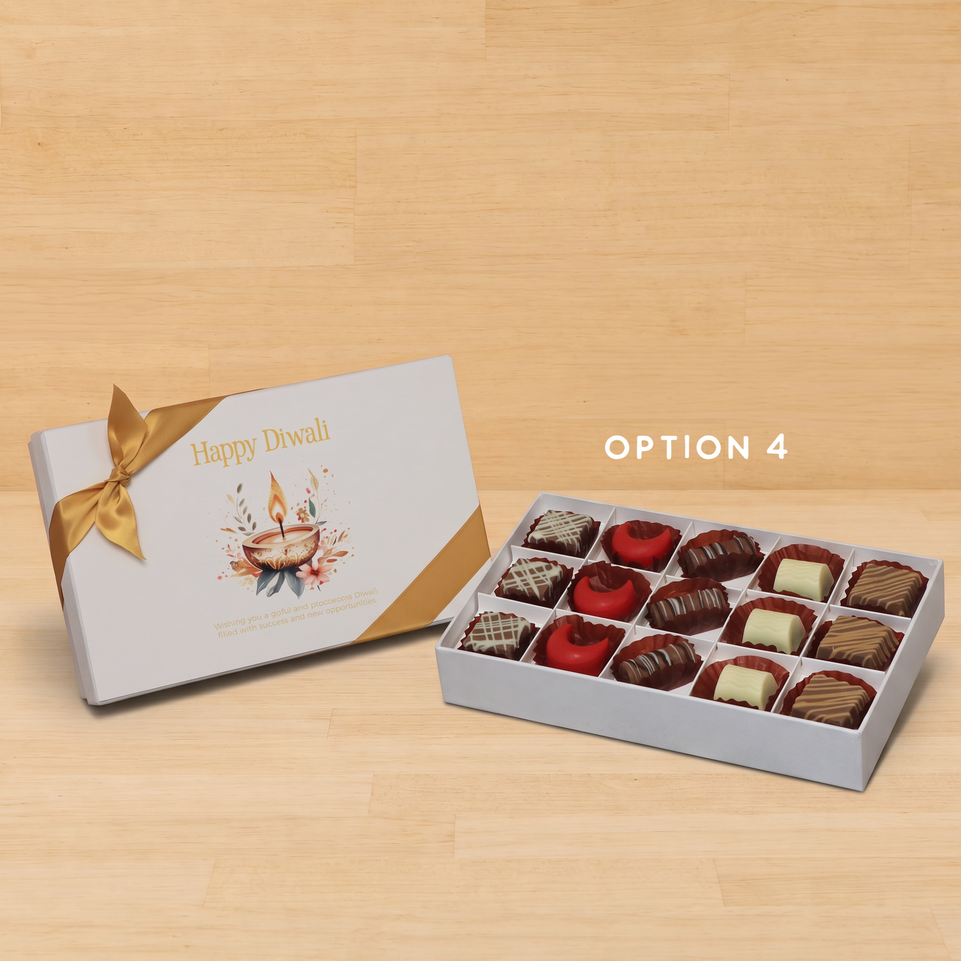 Happy Diwali floral candle designed premium chocolate 15P hard box