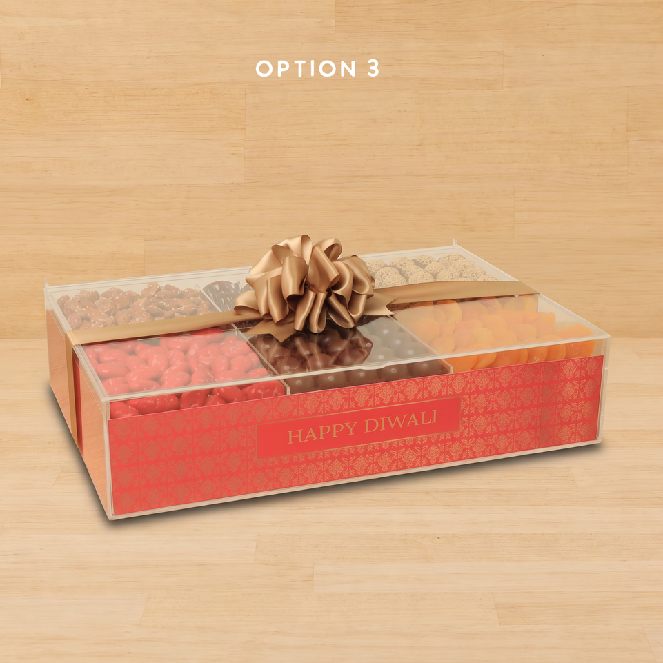Diwali designed premium chocolate & sweets acrylic large tray