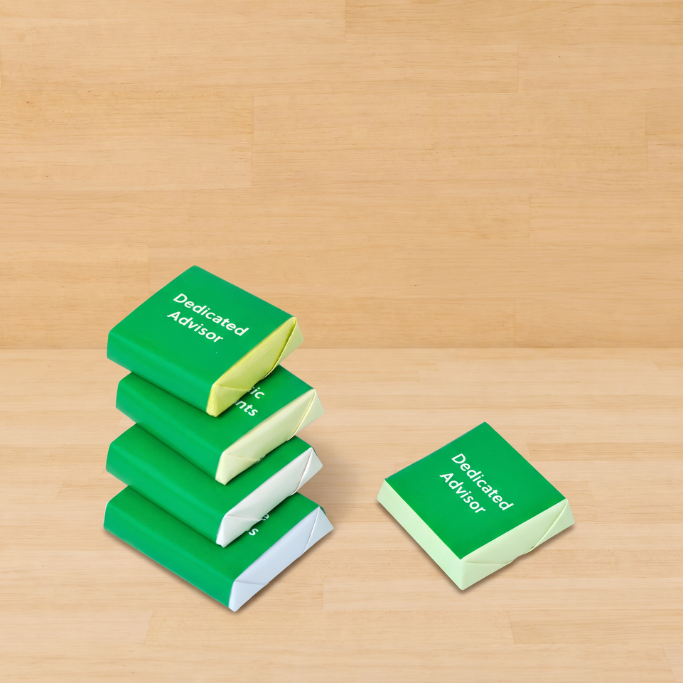 Corporate branded wrapped premium chocolate