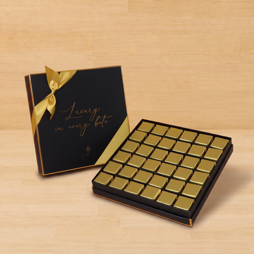 Luxury Black & Gold designed chocolate 36P hard box