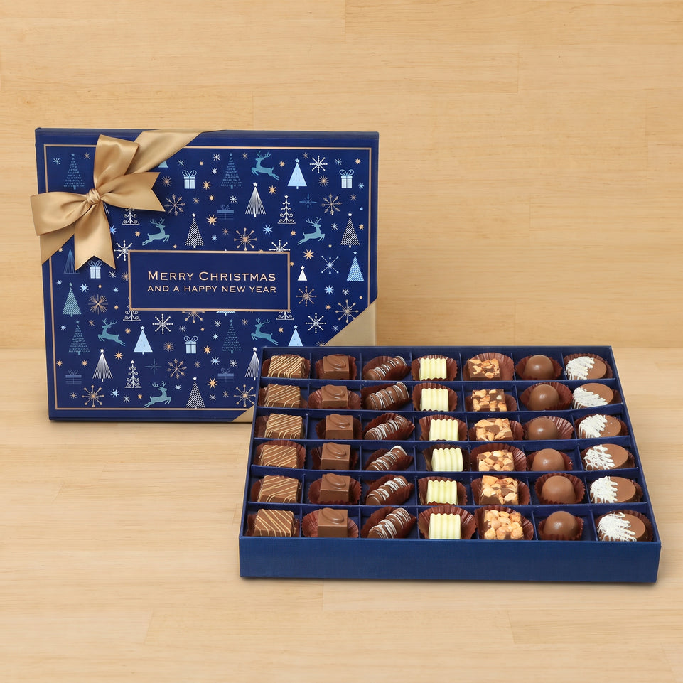 Merry Christmas and Happy New Year Festive designed premium chocolate 42P hard box