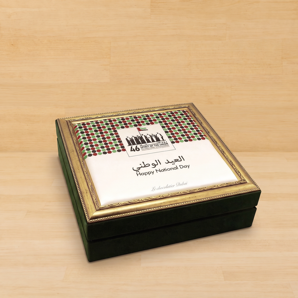 Vintage national day designed premium chocolate velvet hard box