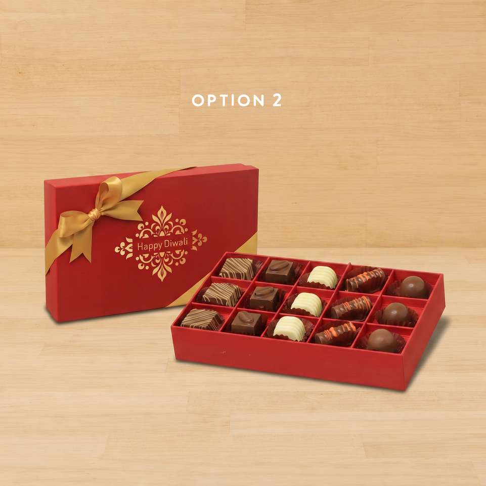 Happy Diwali ornament designed premium chocolate 15P hard box