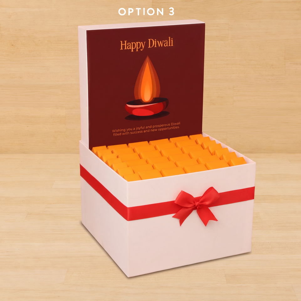 Happy diwali candle blue designed premium chocolate large hamper