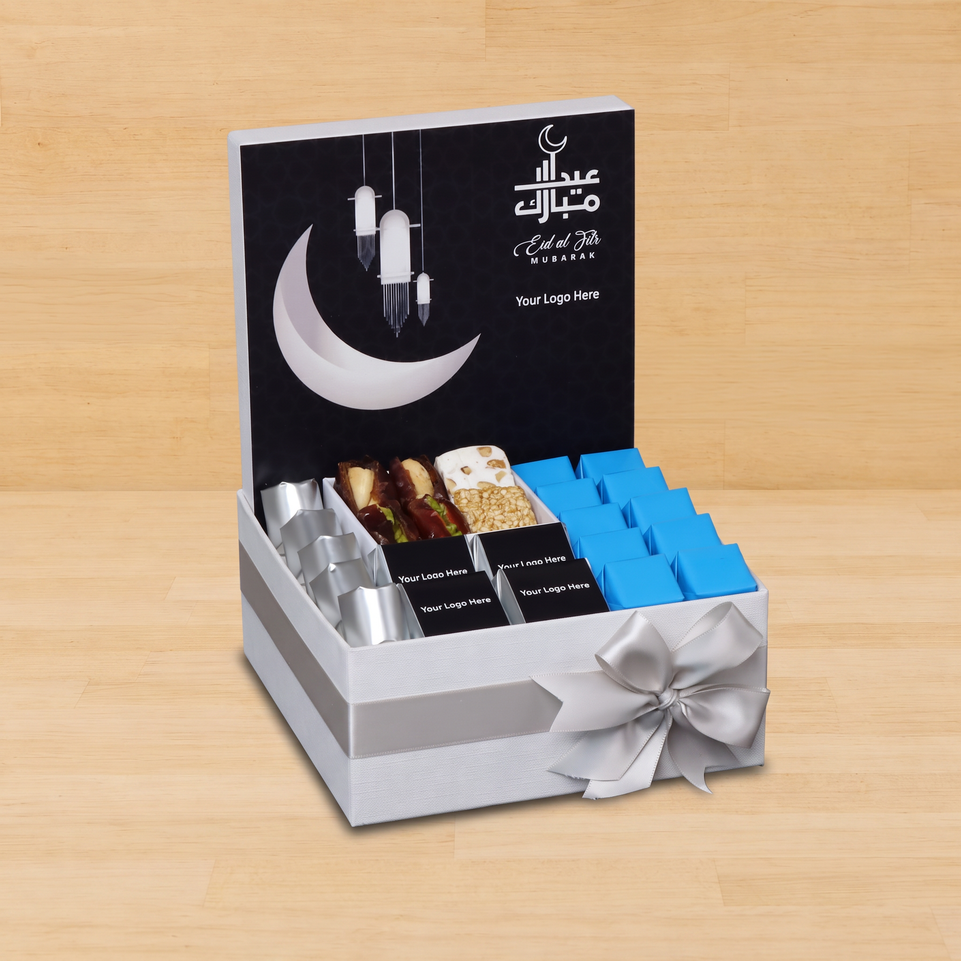 Eid Mubarak designed corporate customized premium chocolate medium hamper
