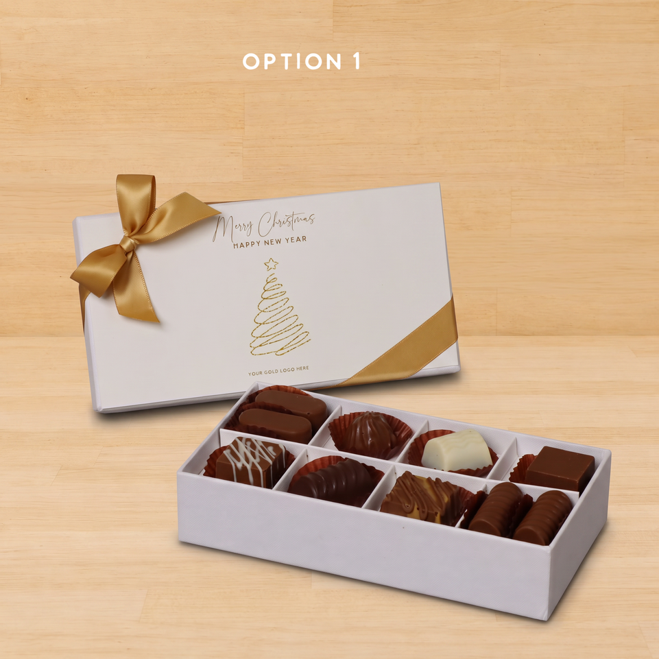 Set of 6 Merry Christmas & new year designed premium chocolate 8P hard box