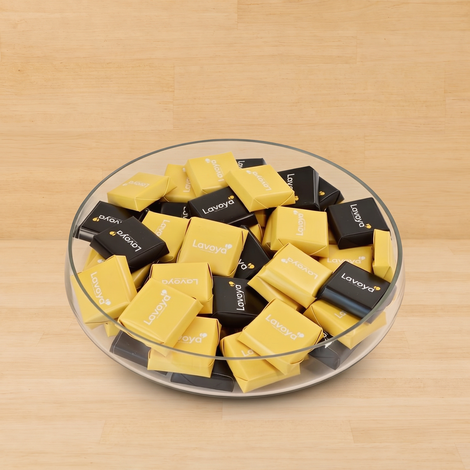 Corporate branded premium chocolate glass bowl
