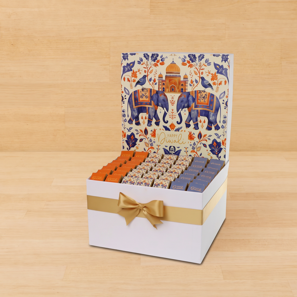 Happy diwali elephant festive designed premium chocolate extra large hamper