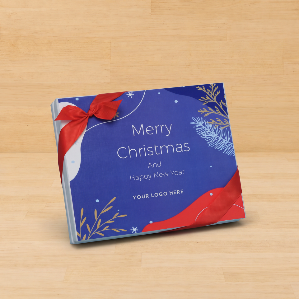 Set of 3 corporate customized merry christmas designed premium chocolate 20p hard box