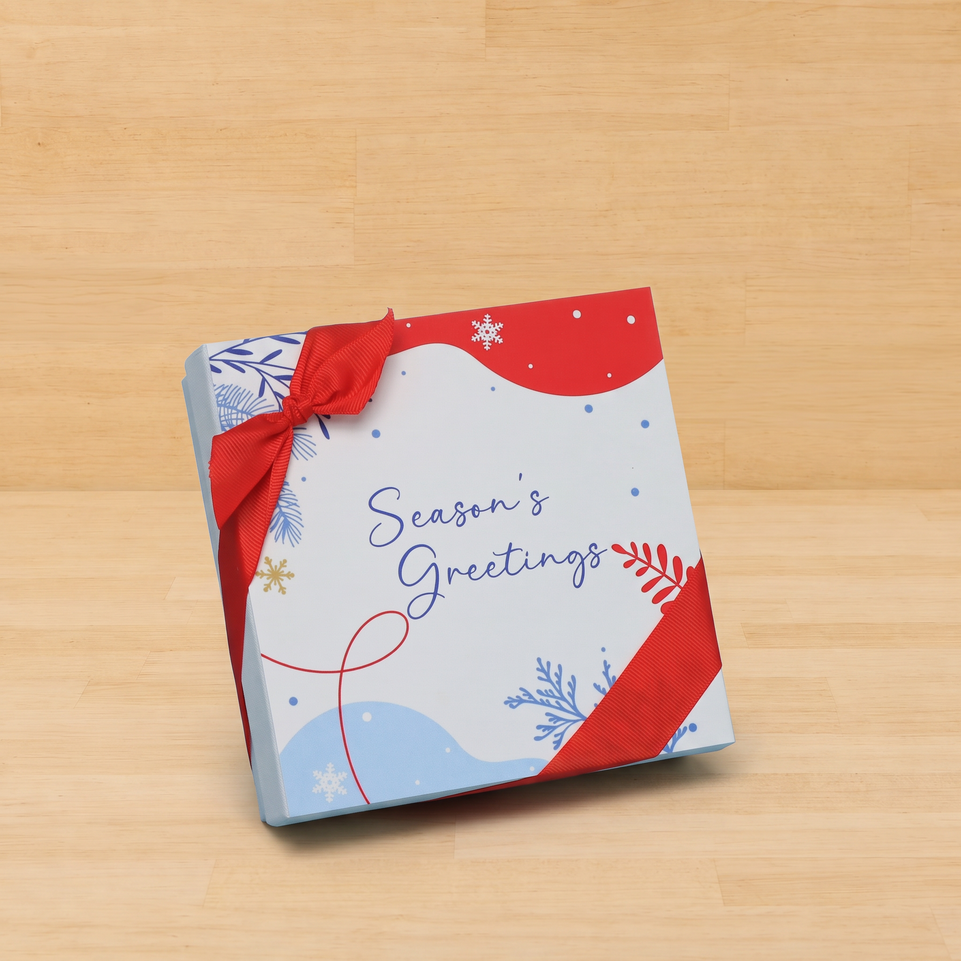 Season's greetings designed premium chocolate 9p hard box