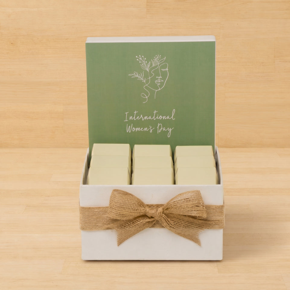 International women's day minimalist design premium chocolate small hamper