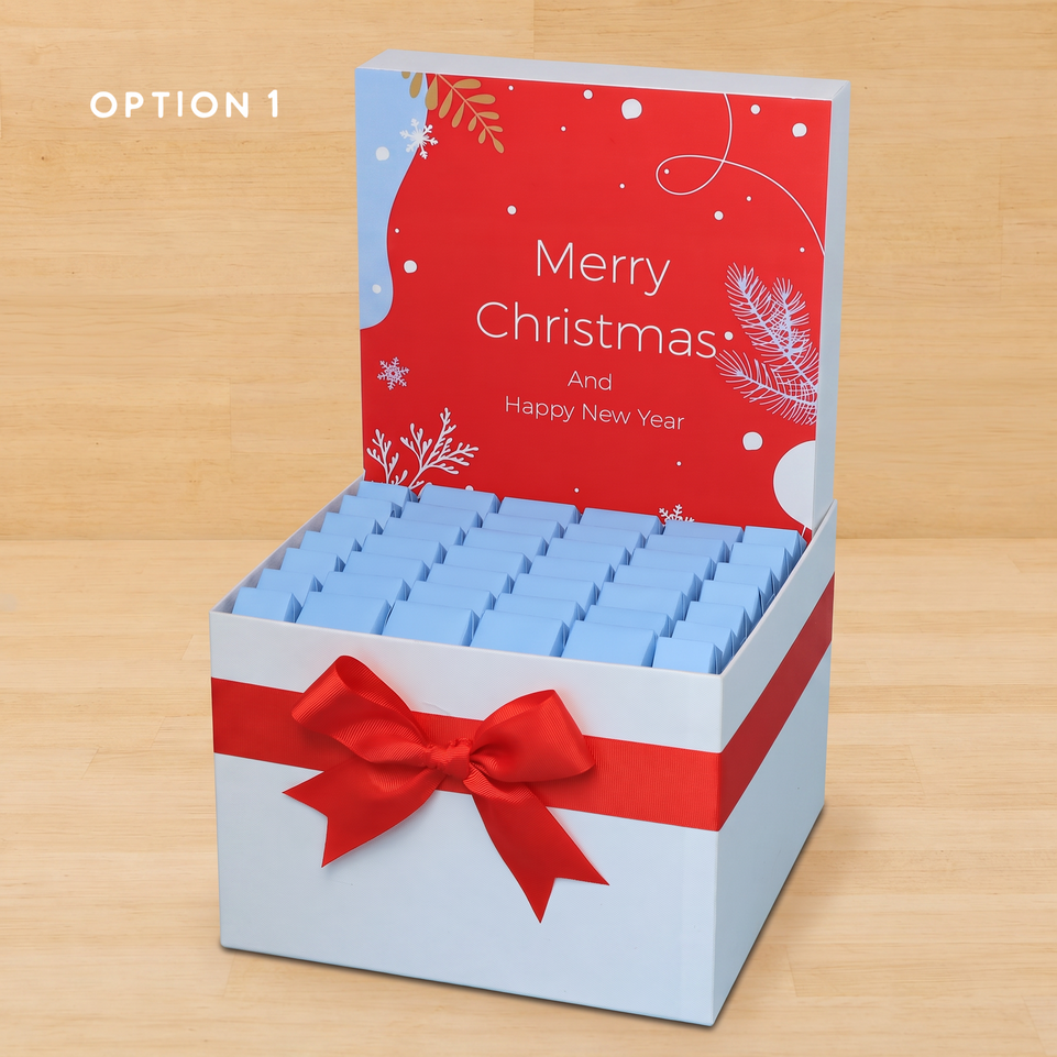 Merry christmas and happy new year designed premium chocolate large hamper