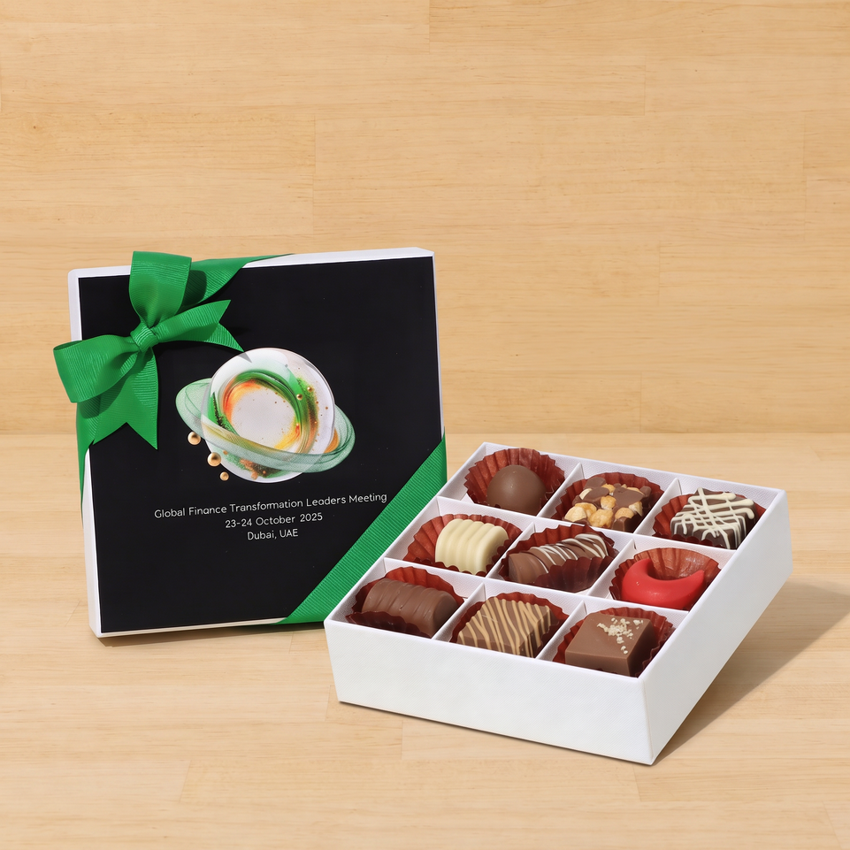 Set of 5 corporate customized premium chocolate 9P hard box