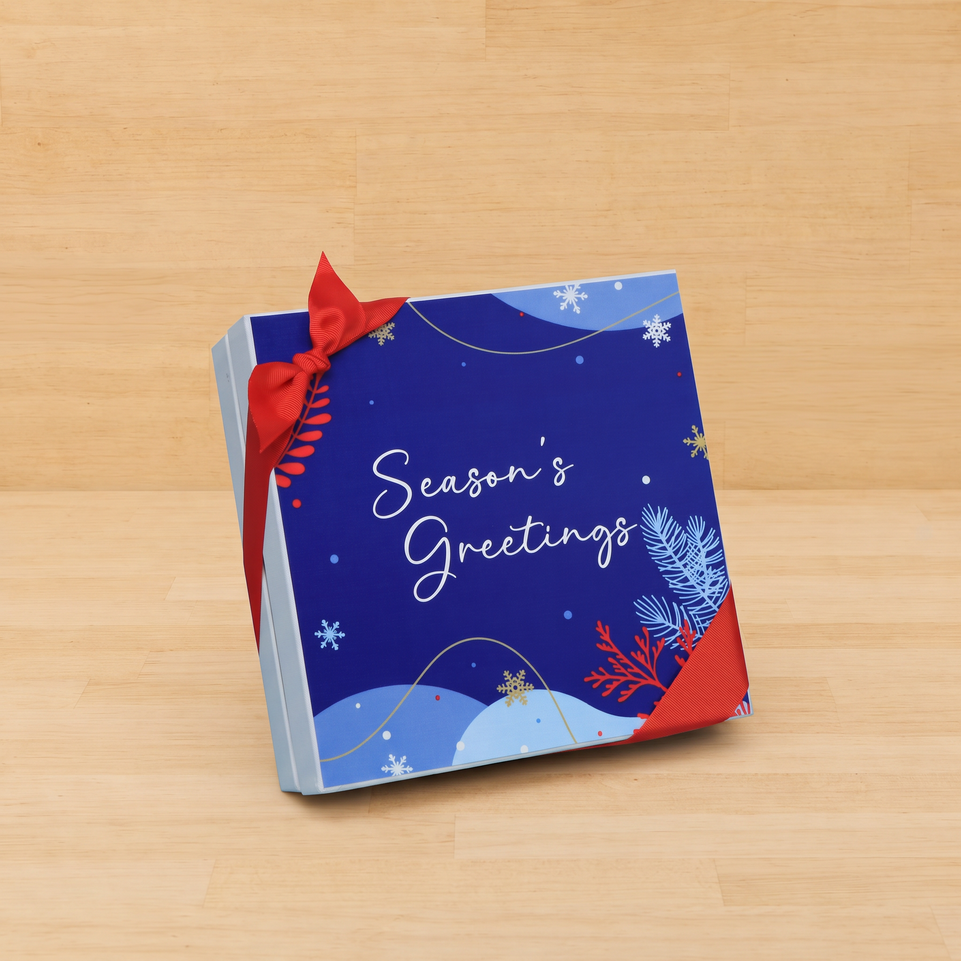 Season's greetings designed premium chocolate hard box