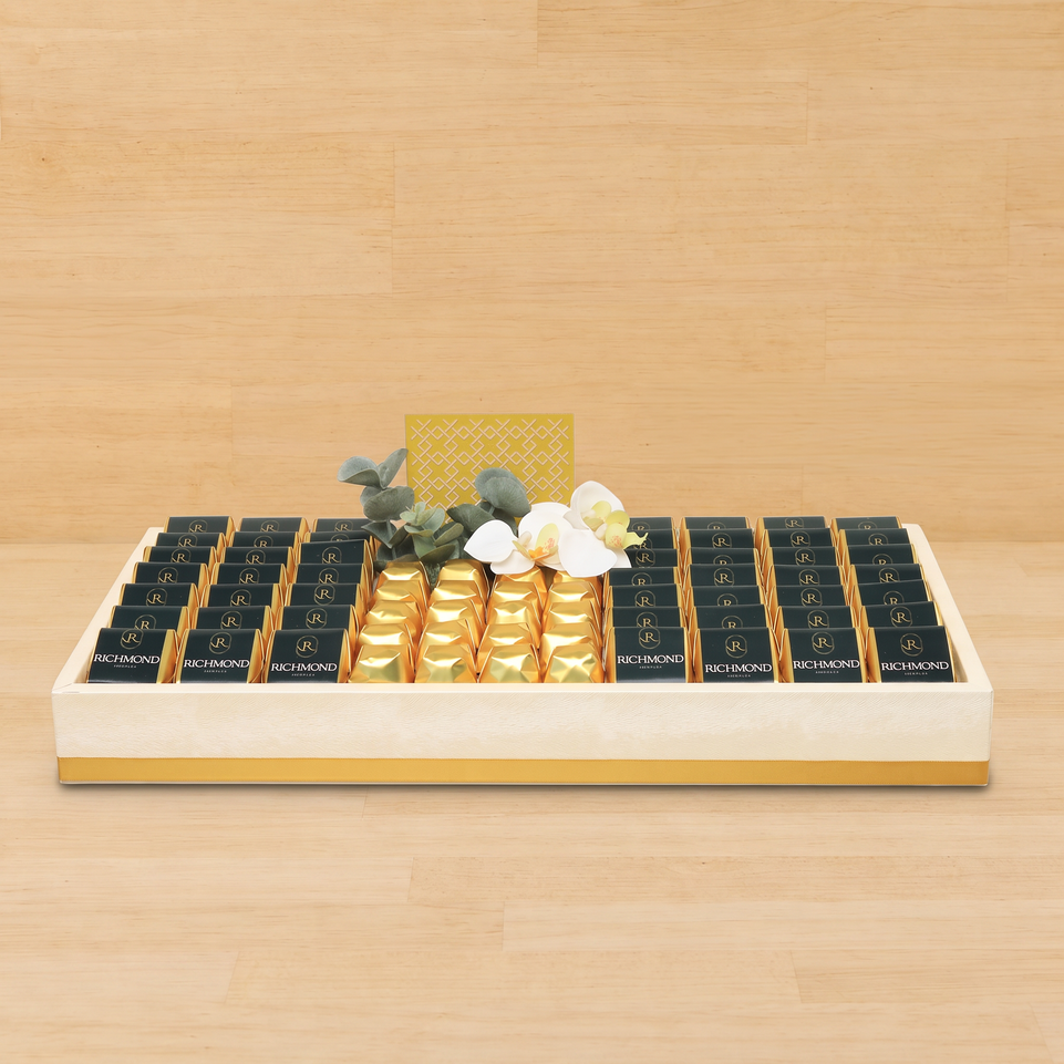 Corporate customized premium chocolate medium leather tray