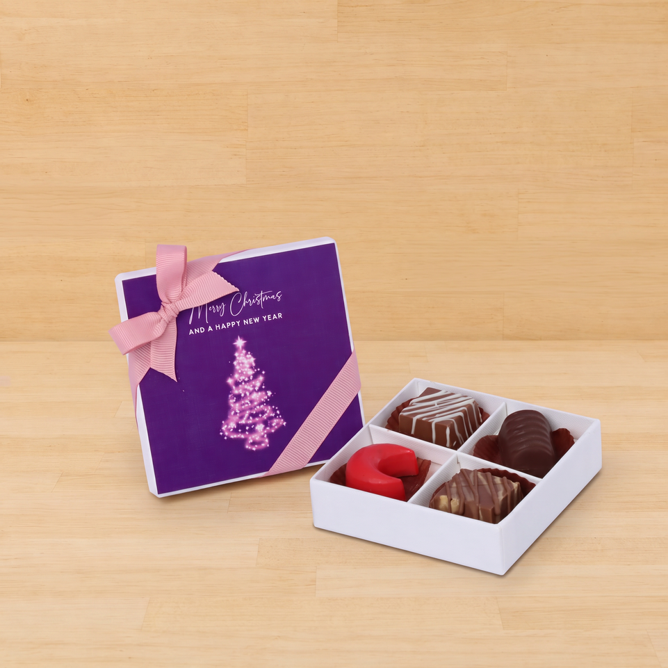 Set of 15 Merry Christmas & happy new year magical tree design premium chocolate 4 piece hard box