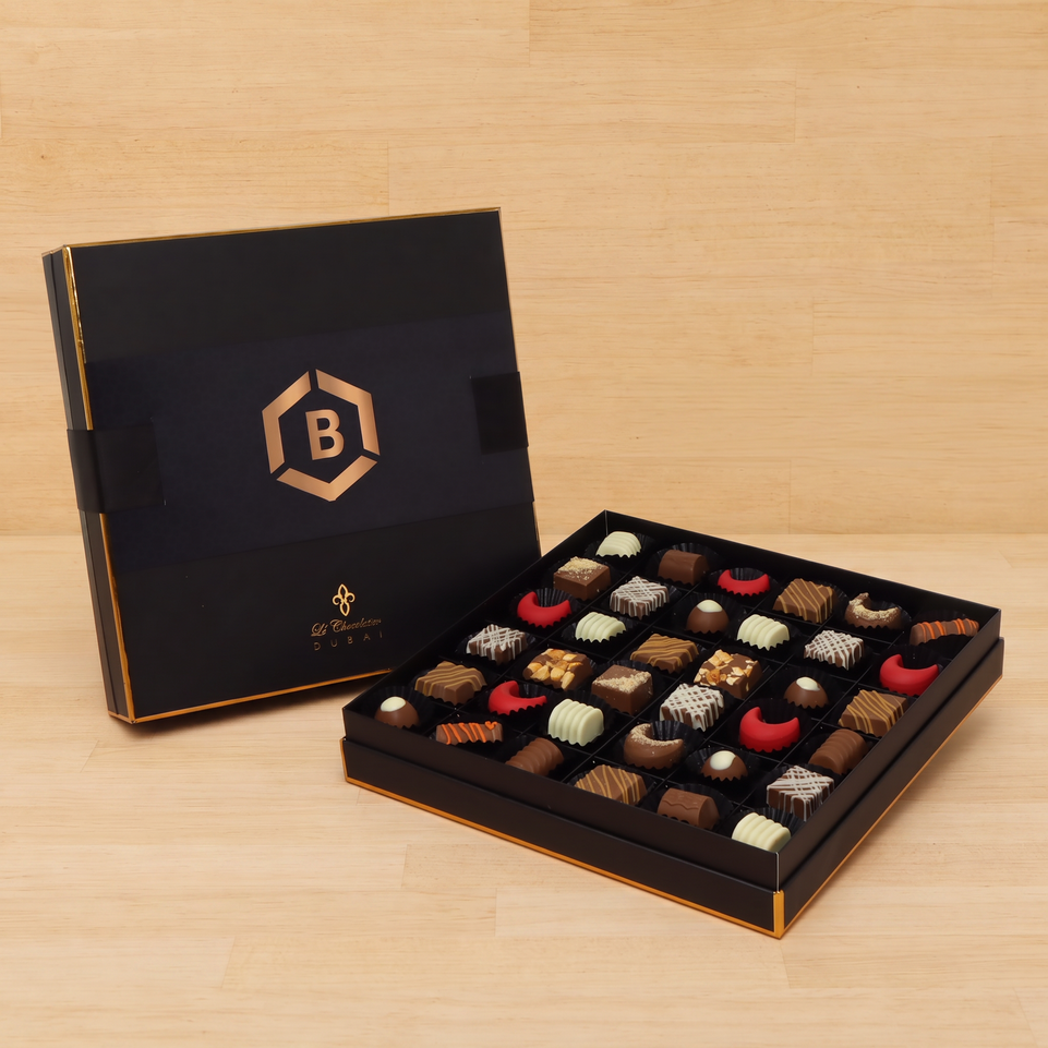 Set of 2 Corporate customized premium chocolate luxury black box